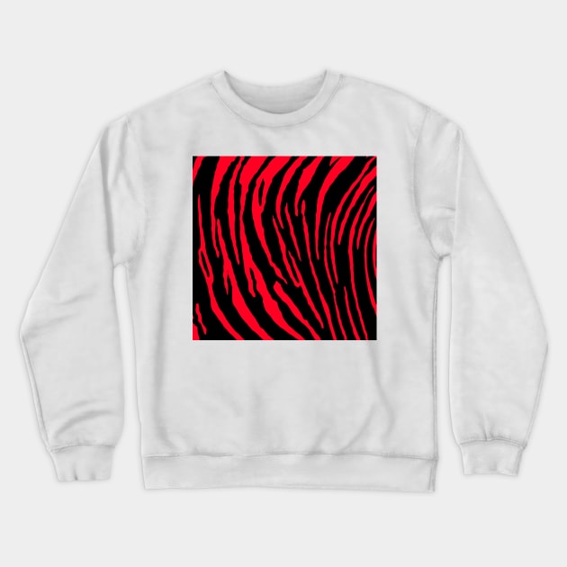 Tiger Stripes Red Crewneck Sweatshirt by BlakCircleGirl